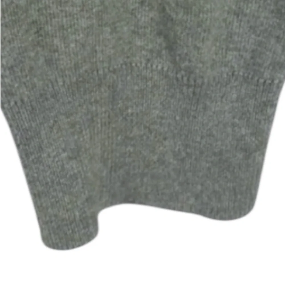 Polo Ralph Lauren Pima Cotton V Neck Grey Sweater Green Pony Men Size L